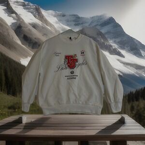 H&M Divided Sweatshirt Womens XXS White Bugs‎ Bunny Jerry Looney Tunes Chenille